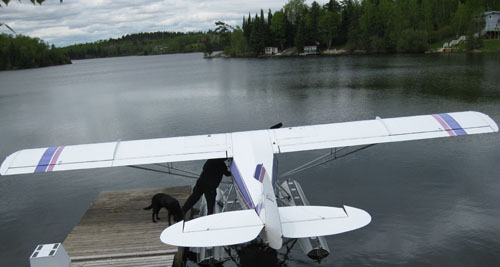 Loading up the plane to harvest some bait